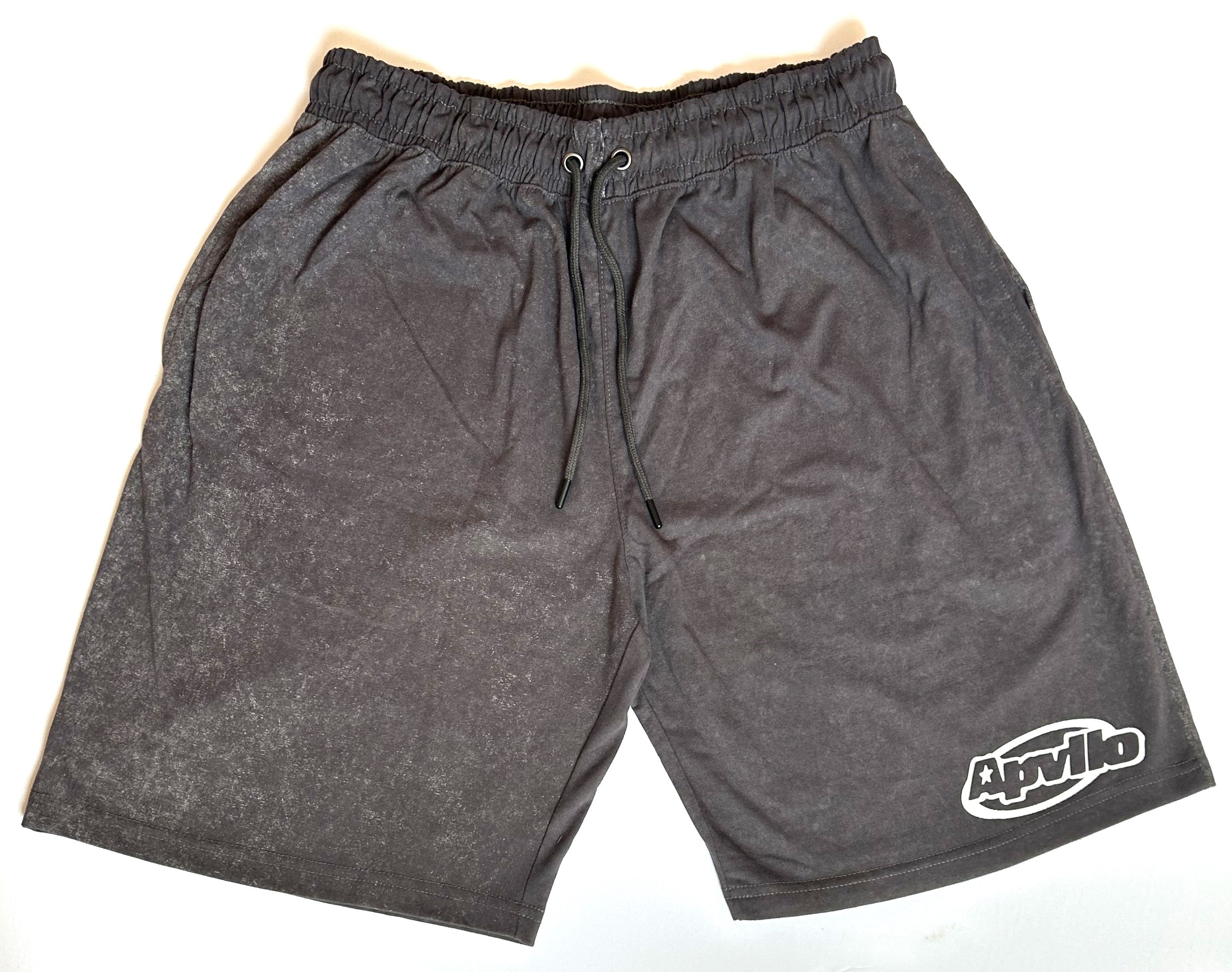 Gray Acid Washed Shorts